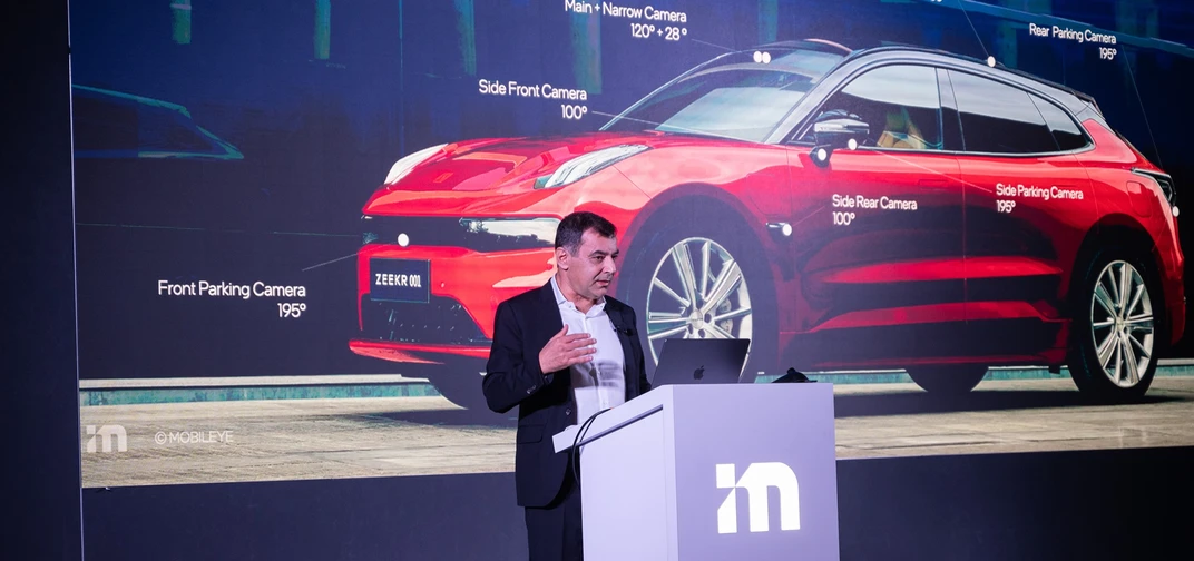 Prof. Amnon Shashua presents during the Mobileye: Now, Next, Beyond CES 2023 Press Conference (Credit: Mobileye)