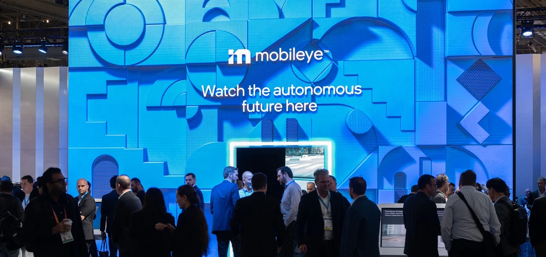 The Mobileye booth at CES 2023 (Credit: Mobileye)