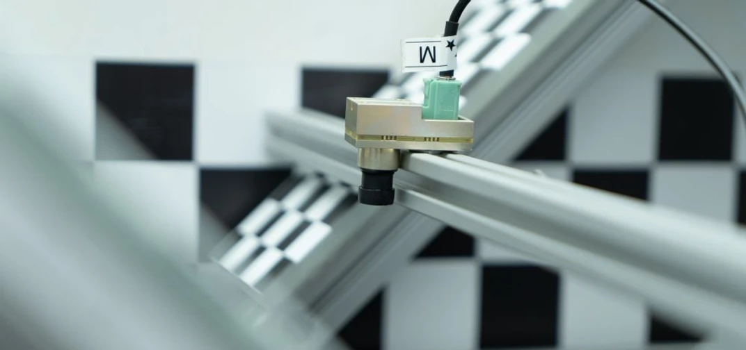 Mobileye employees calibrate cameras at a company lab in Jerusalem.