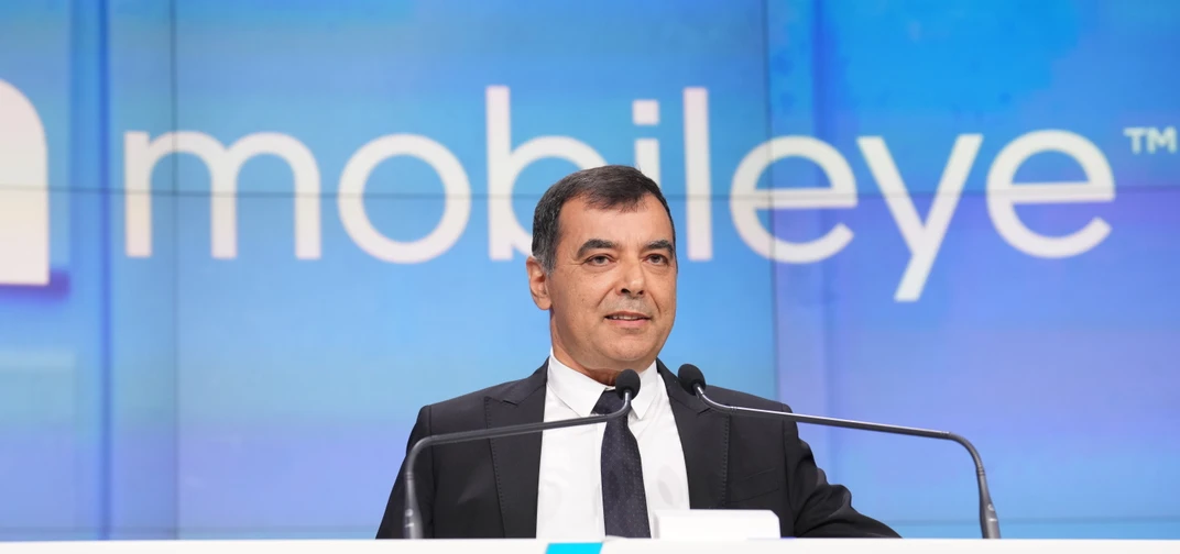 Professor Amnon Shashua, President and CEO of Mobileye, marks the Company's October 2022 IPO at Nasdaq in New York City.