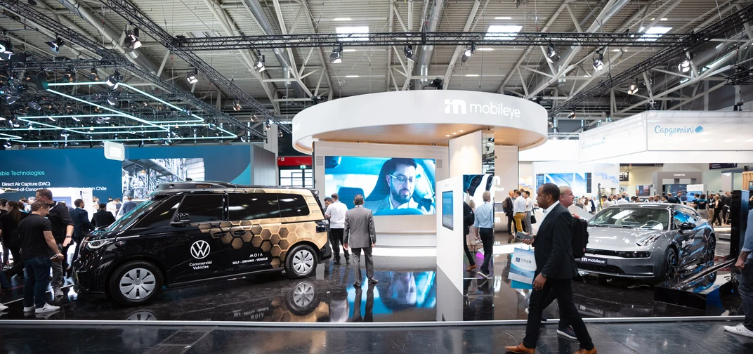 Mobileye showcased the VW ID. Buzz and Zeekr 001 equipped with our most advanced solutions at IAA 2023 (Photo: Mobileye)