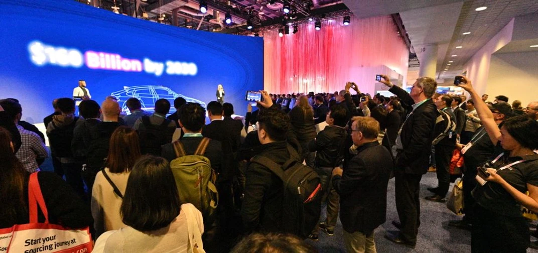 Mobileye details the massive opportunity in Mobility-as-a-Service to CES 2020 attendees in the company's booth. (Credit: Walden Kirsch/Intel Corporation)