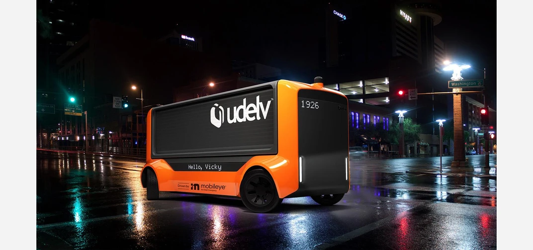 Udelv and Mobileye plan to produce more than 35,000 Mobileye-driven Transporters by 2028, with commercial operations beginning in 2023. (Credit: Udelv)